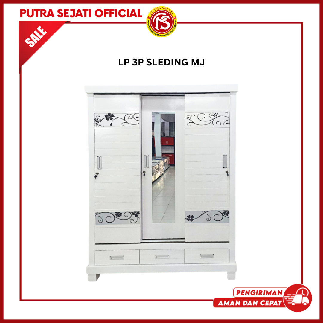 Lemari Pakaian 3 Pintu Sleding MJ